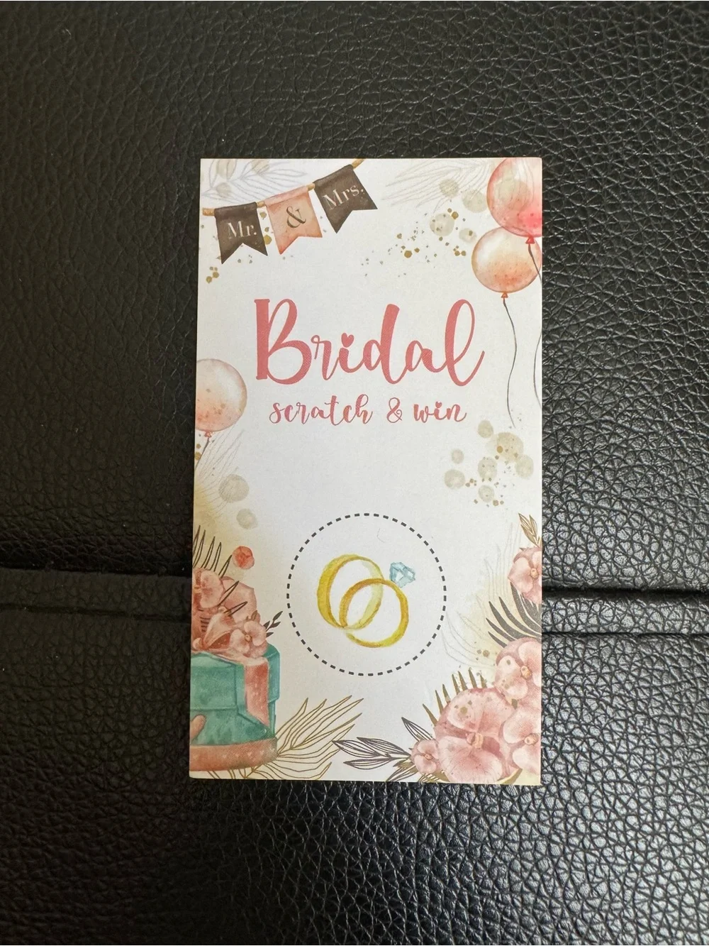Bridal Scratch & Win Cards - Pink Floral Accent